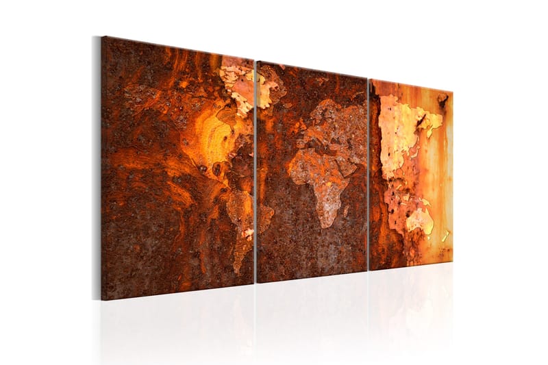 Bilde World Map Old Rust 60x30 - Artgeist sp. z o. o. - Innredning - Bilder & kunst - Lerretsbilder