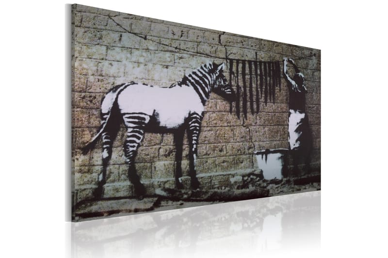 Bilde Zebra Vask Banksy 60x40 - Artgeist sp. z o. o. - Innredning - Bilder & kunst - Lerretsbilder