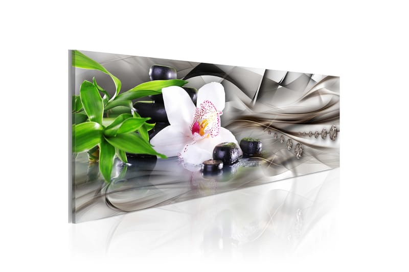 Bilde Zen Composition Bamboo Orchid And Stones 120x40 - Artgeist sp. z o. o. - Innredning - Bilder & kunst - Lerretsbilder