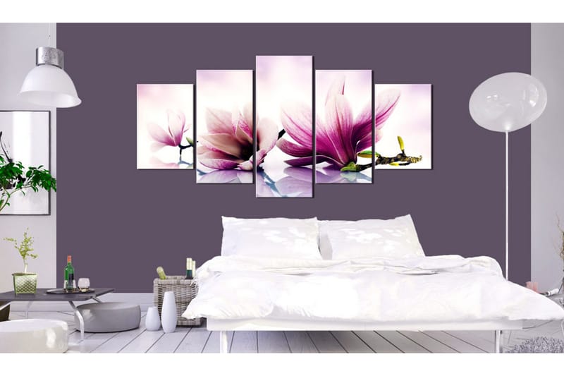 Bilde Pink Flowers Magnolias 200x100 - Artgeist sp. z o. o. - Innredning - Bilder & kunst - Lerretsbilder