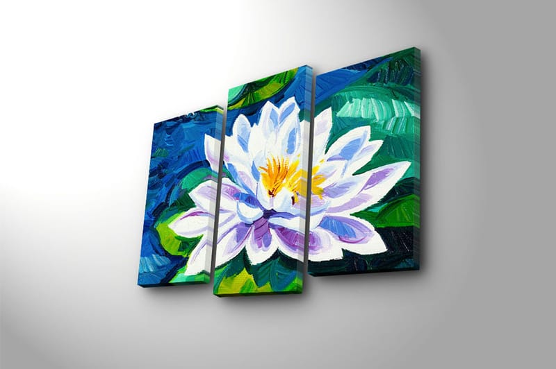 Canvasbilde 3-pk flerfarget - 22x03 cm - Innredning - Bilder & kunst - Lerretsbilder