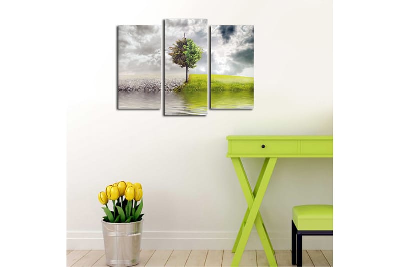 Canvasbilde 3-pk flerfarget - 22x03 cm - Innredning - Bilder & kunst - Lerretsbilder