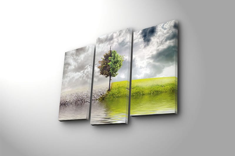 Canvasbilde 3-pk flerfarget - 22x03 cm - Innredning - Bilder & kunst - Lerretsbilder