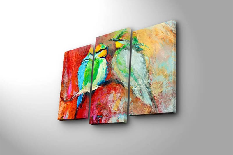 Canvasbilde 3-pk flerfarget - 22x03 cm - Innredning - Bilder & kunst - Lerretsbilder