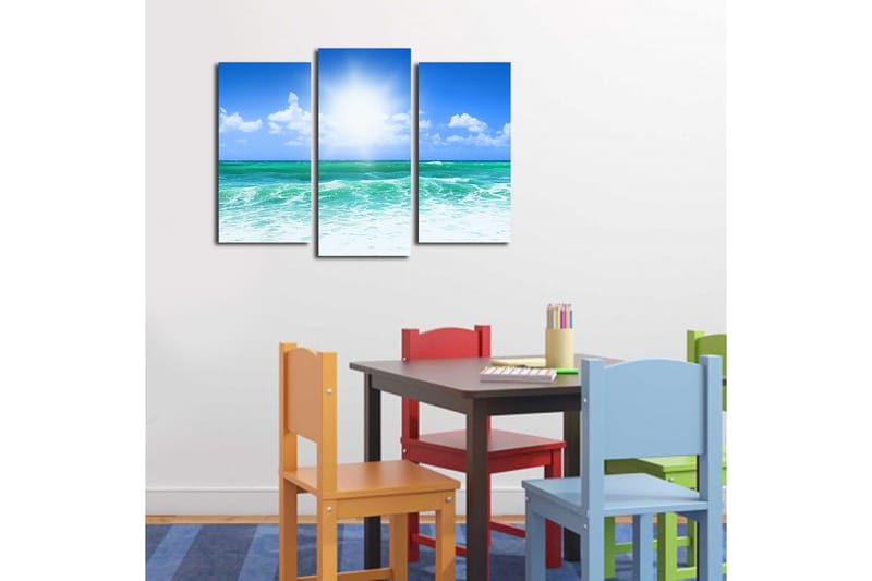 Canvasbilde 3-pk flerfarget - 22x03 cm - Innredning - Bilder & kunst - Lerretsbilder