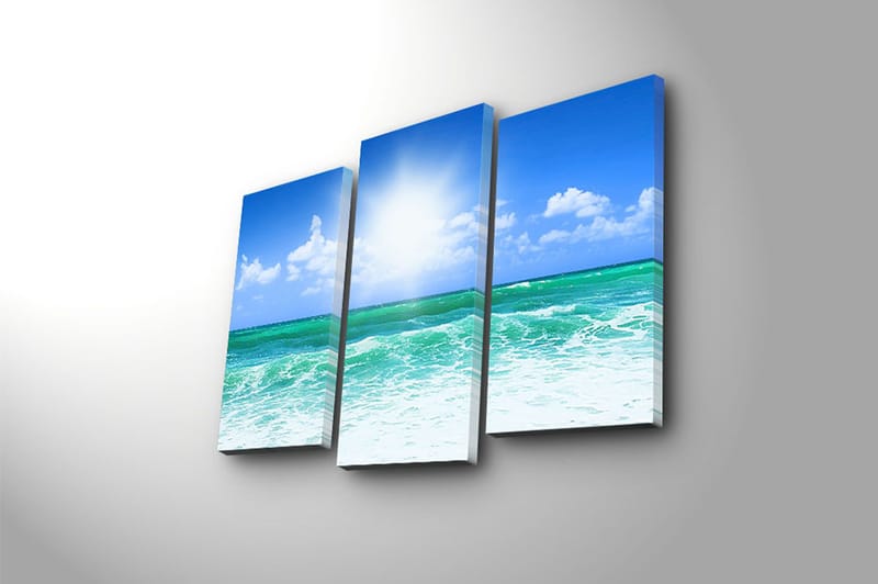 Canvasbilde 3-pk flerfarget - 22x03 cm - Innredning - Bilder & kunst - Lerretsbilder