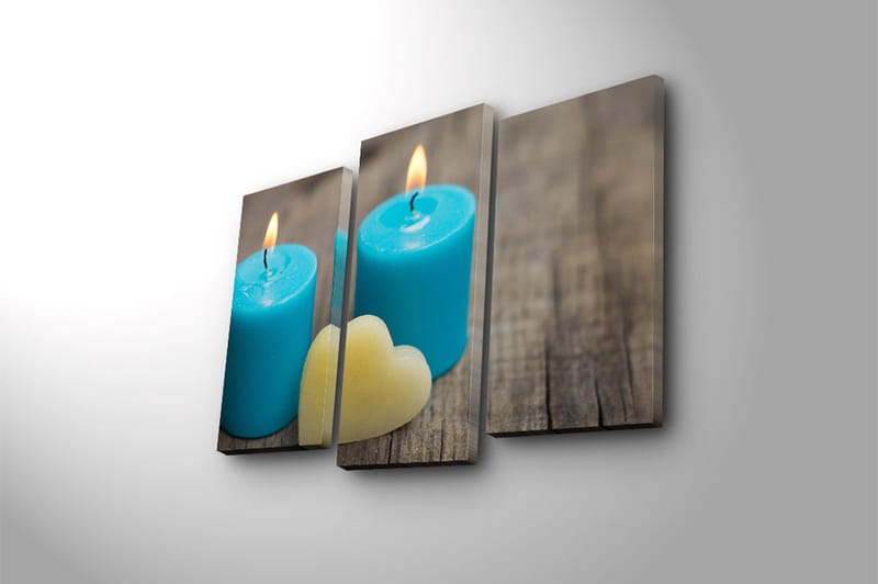 Canvasbilde 3-pk flerfarget - 22x03 cm - Innredning - Bilder & kunst - Lerretsbilder