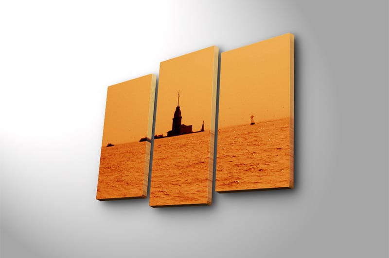 Canvasbilde 3-pk flerfarget - 22x03 cm - Innredning - Bilder & kunst - Lerretsbilder