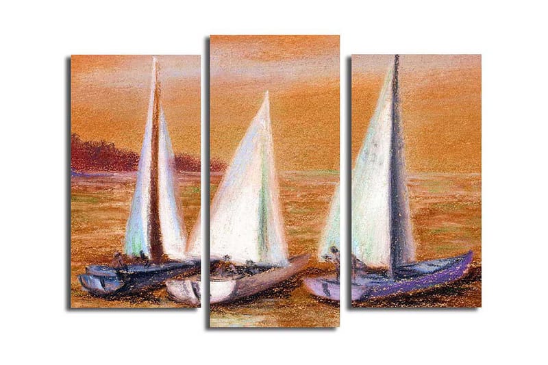 Canvasbilde 3-pk flerfarget - 22x03 cm - Innredning - Bilder & kunst - Lerretsbilder