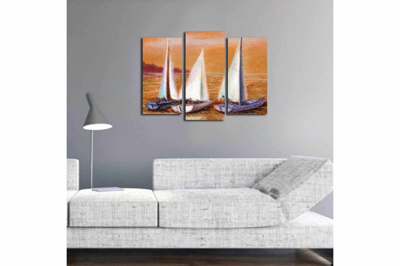 Canvasbilde 3-pk flerfarget - 22x03 cm - Innredning - Bilder & kunst - Lerretsbilder