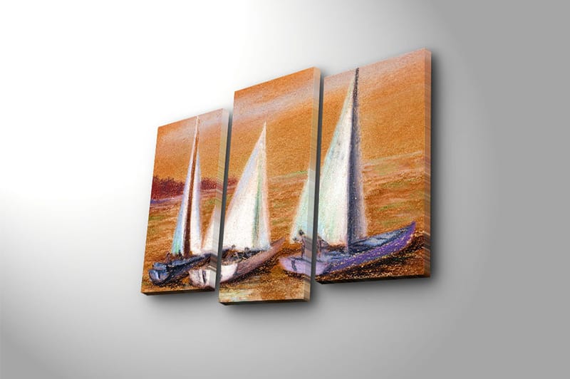 Canvasbilde 3-pk flerfarget - 22x03 cm - Innredning - Bilder & kunst - Lerretsbilder