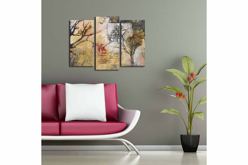 Canvasbilde 3-pk flerfarget - 22x03 cm - Innredning - Bilder & kunst - Lerretsbilder