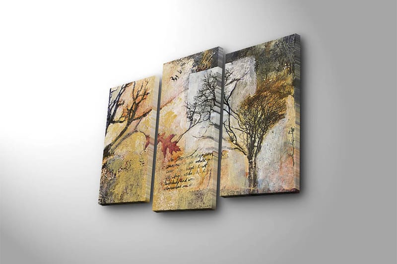 Canvasbilde 3-pk flerfarget - 22x03 cm - Innredning - Bilder & kunst - Lerretsbilder