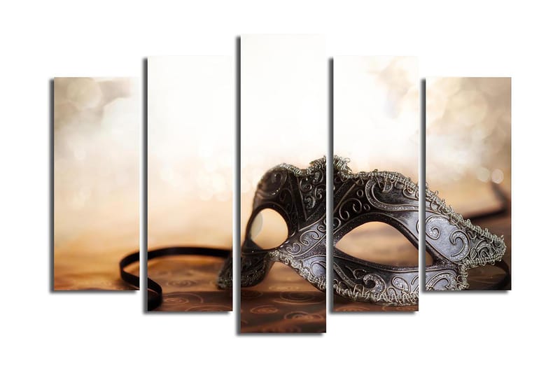 Canvasbilde 5-pk flerfarget - 19x60 cm - Innredning - Bilder & kunst - Lerretsbilder