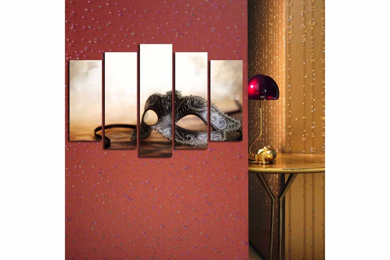 Canvasbilde 5-pk flerfarget - 19x60 cm - Innredning - Bilder & kunst - Lerretsbilder