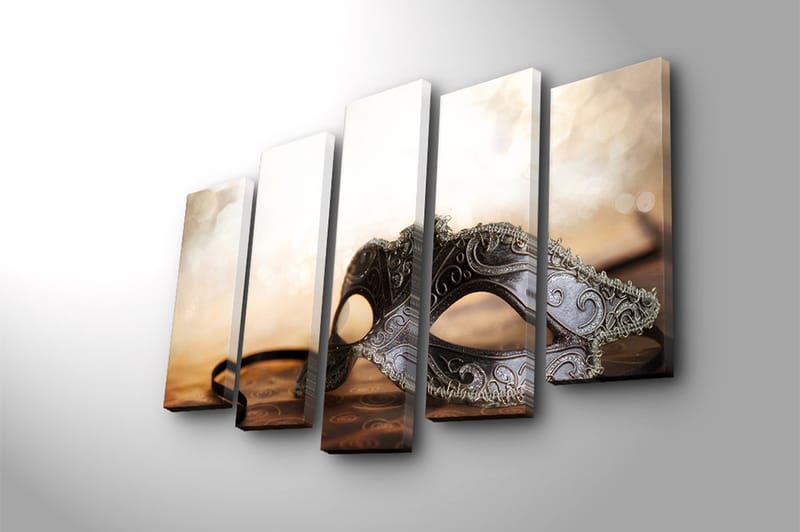 Canvasbilde 5-pk flerfarget - 19x60 cm - Innredning - Bilder & kunst - Lerretsbilder