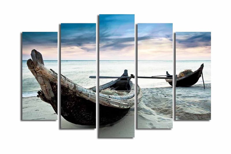 Canvasbilde 5-pk flerfarget - 11x96 cm - Innredning - Bilder & kunst - Lerretsbilder