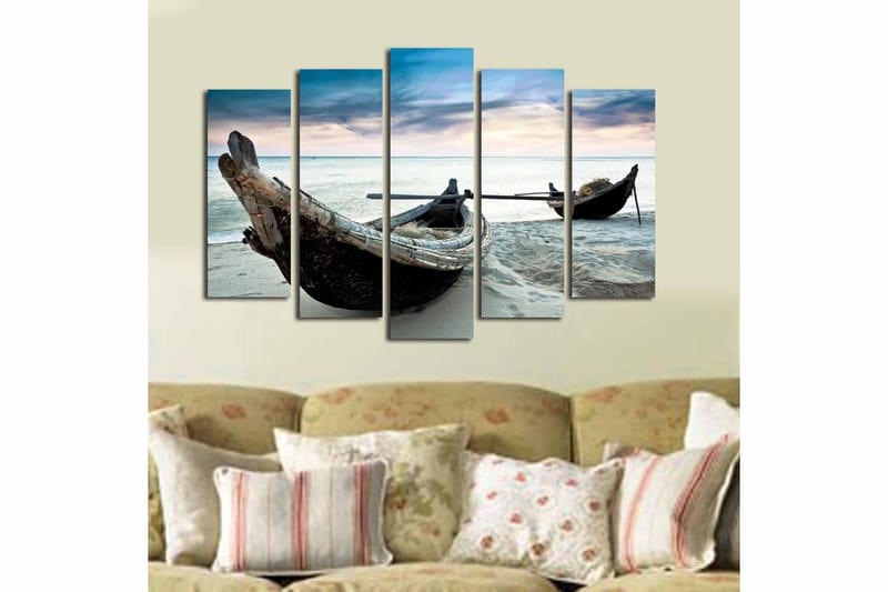 Canvasbilde 5-pk flerfarget - 11x96 cm - Innredning - Bilder & kunst - Lerretsbilder