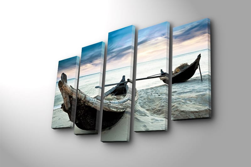 Canvasbilde 5-pk flerfarget - 11x96 cm - Innredning - Bilder & kunst - Lerretsbilder