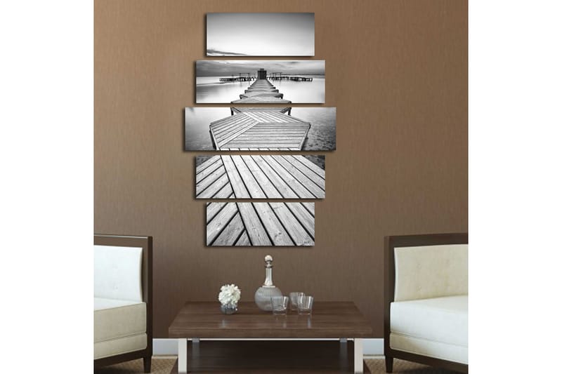 Canvasbilde 5-pk flerfarget - 11x96 cm - Innredning - Bilder & kunst - Lerretsbilder