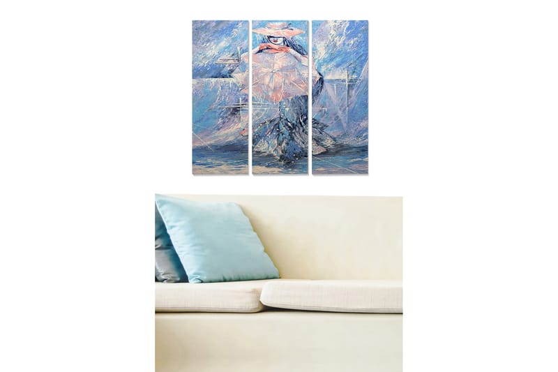 Canvasbilde Abstract 3-pk Flerfarget - 22x05 cm - Innredning - Bilder & kunst - Lerretsbilder