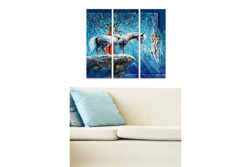 Canvasbilde Abstract 3-pk Flerfarget - 22x05 cm - Innredning - Bilder & kunst - Lerretsbilder