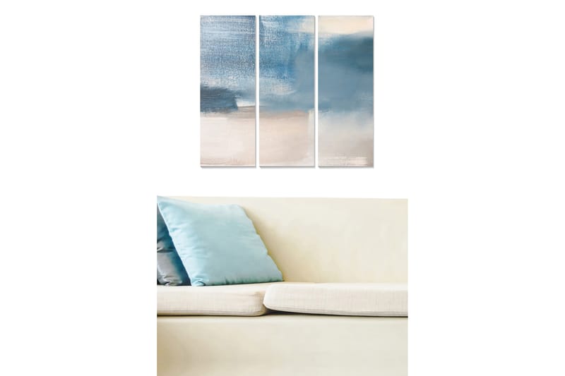 Canvasbilde Abstract 3-pk Flerfarget - 22x05 cm - Innredning - Bilder & kunst - Lerretsbilder