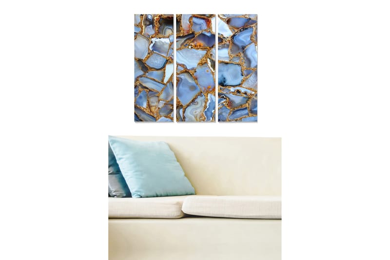 Canvasbilde Abstract 3-pk Flerfarget - 22x05 cm - Innredning - Bilder & kunst - Lerretsbilder