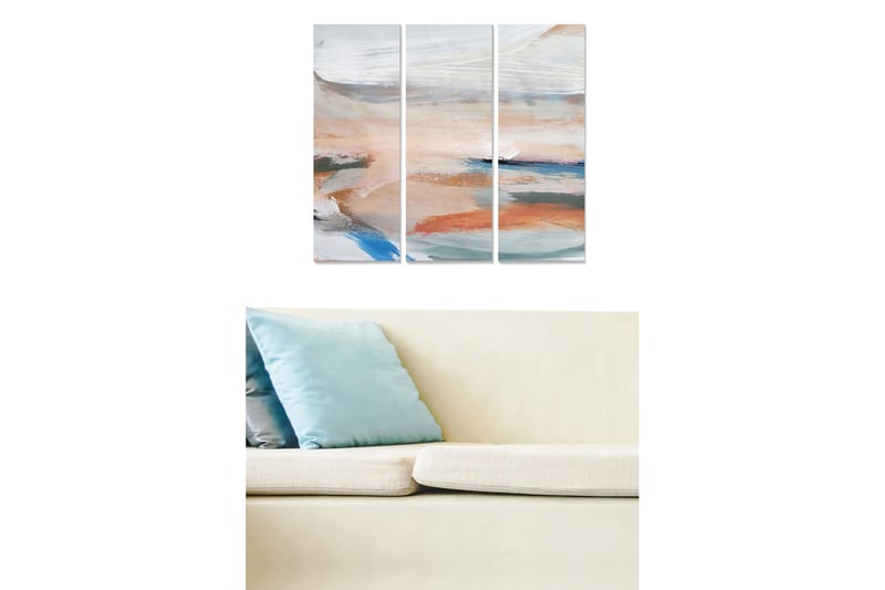 Canvasbilde Abstract 3-pk Flerfarget - 22x05 cm - Innredning - Bilder & kunst - Lerretsbilder