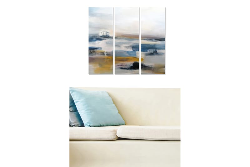 Canvasbilde Abstract 3-pk Flerfarget - 22x05 cm - Innredning - Bilder & kunst - Lerretsbilder