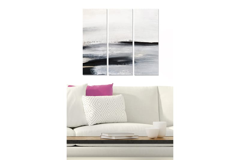 Canvasbilde Abstract 3-pk Flerfarget - 22x05 cm - Innredning - Bilder & kunst - Lerretsbilder