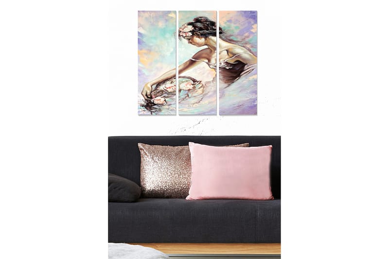 Canvasbilde Abstract 3-pk Flerfarget - 22x05 cm - Innredning - Bilder & kunst - Lerretsbilder