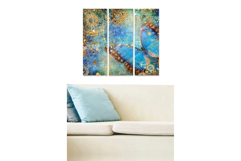 Canvasbilde Abstract 3-pk Flerfarget - 22x05 cm - Innredning - Bilder & kunst - Lerretsbilder