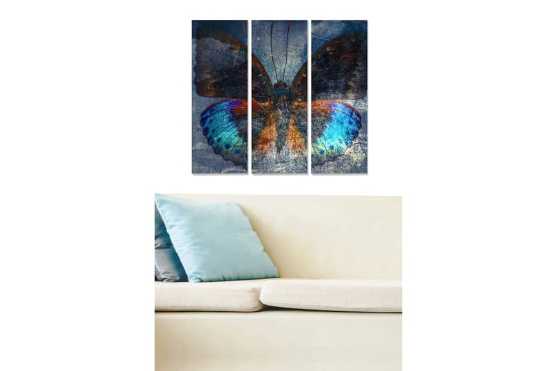 Canvasbilde Abstract 3-pk Flerfarget - 22x05 cm - Innredning - Bilder & kunst - Lerretsbilder