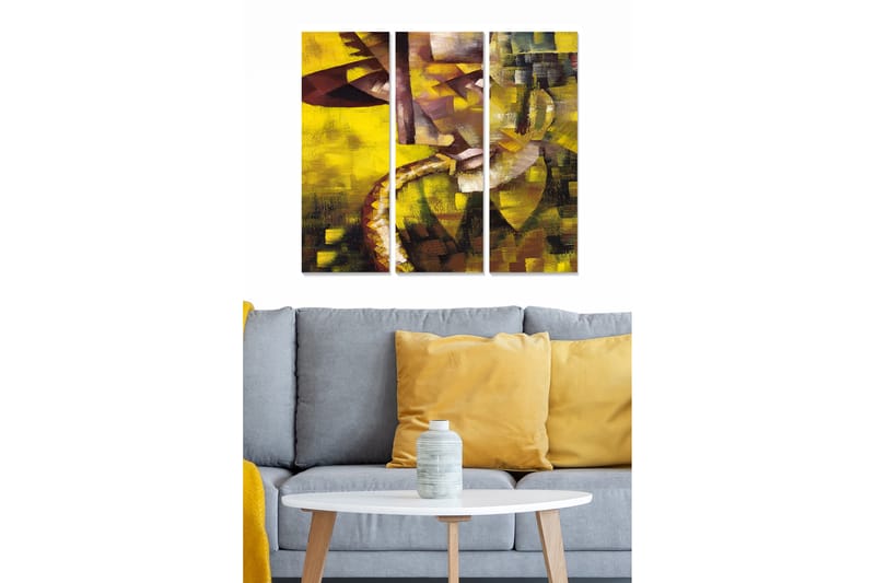 Canvasbilde Abstract 3-pk Flerfarget - 22x05 cm - Innredning - Bilder & kunst - Lerretsbilder