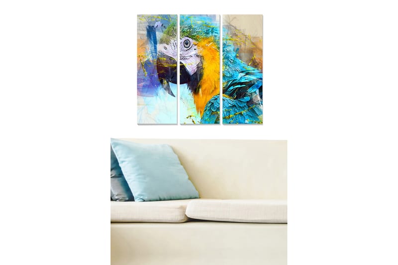 Canvasbilde Abstract 3-pk Flerfarget - 22x05 cm - Innredning - Bilder & kunst - Lerretsbilder