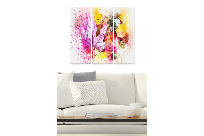 Canvasbilde Abstract 3-pk Flerfarget - 22x05 cm - Innredning - Bilder & kunst - Lerretsbilder