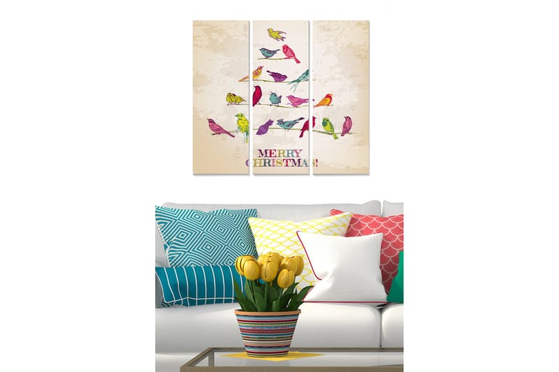 Canvasbilde Christmas 3-pk Flerfarget - 22x05 cm - Innredning - Bilder & kunst - Lerretsbilder