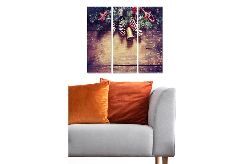 Canvasbilde Christmas 3-pk Flerfarget - 22x05 cm - Innredning - Bilder & kunst - Lerretsbilder