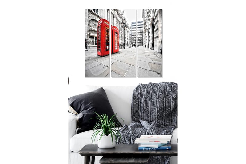 Canvasbilde City 3-pk flerfarget - 22x05 cm - Innredning - Bilder & kunst - Lerretsbilder