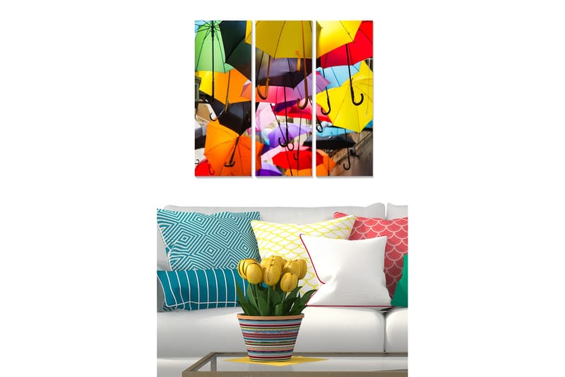 Canvasbilde Colorful 3-pk Flerfarget - 22x05 cm - Innredning - Bilder & kunst - Lerretsbilder