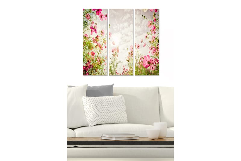 Canvasbilde Floral 3-pk flerfarget - 22x05 cm - Innredning - Bilder & kunst - Lerretsbilder