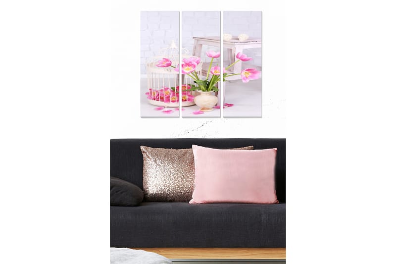 Canvasbilde Floral 3-pk flerfarget - 22x05 cm - Innredning - Bilder & kunst - Lerretsbilder