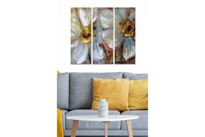 Canvasbilde Floral 3-pk flerfarget - 22x05 cm - Innredning - Bilder & kunst - Lerretsbilder