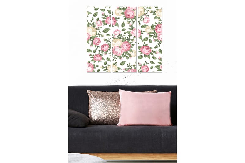 Canvasbilde Floral 3-pk flerfarget - 22x05 cm - Innredning - Bilder & kunst - Lerretsbilder