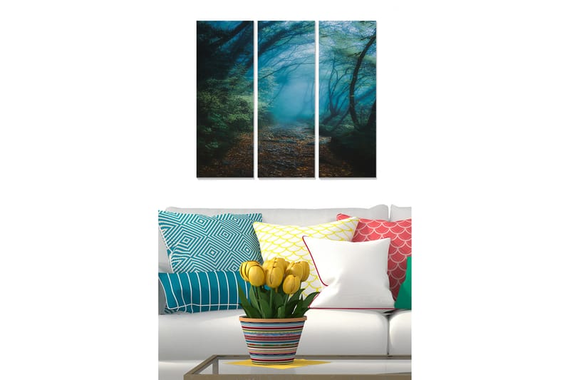 Canvasbilde Floral 3-pk flerfarget - 22x05 cm - Innredning - Bilder & kunst - Lerretsbilder