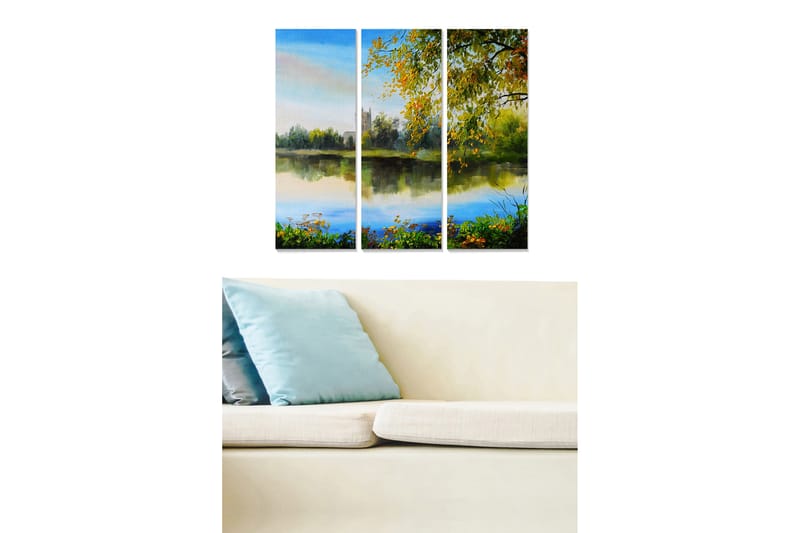 Canvasbilde Floral 3-pk flerfarget - 22x05 cm - Innredning - Bilder & kunst - Lerretsbilder