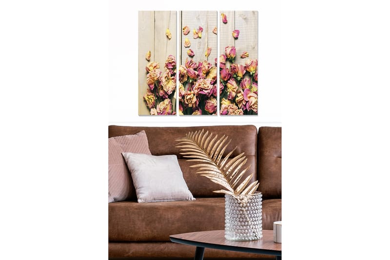 Canvasbilde Floral 3-pk flerfarget - 22x05 cm - Innredning - Bilder & kunst - Lerretsbilder