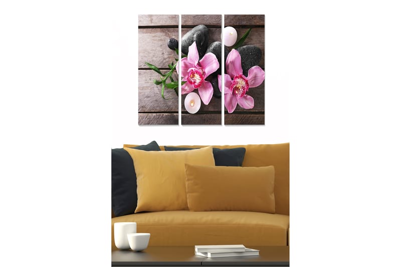 Canvasbilde Floral 3-pk flerfarget - 22x05 cm - Innredning - Bilder & kunst - Lerretsbilder