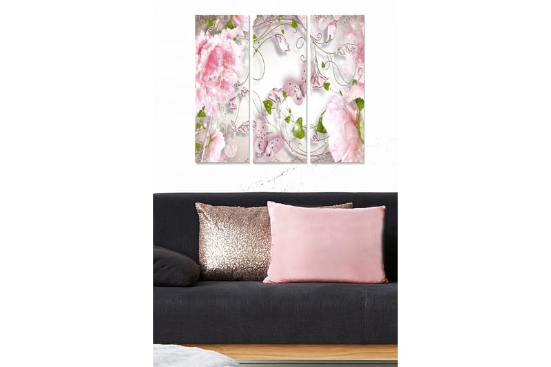 Canvasbilde Floral 3-pk flerfarget - 22x05 cm - Innredning - Bilder & kunst - Lerretsbilder